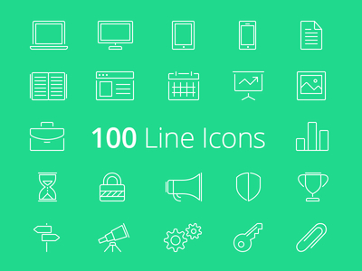 100 FREE Line Icons